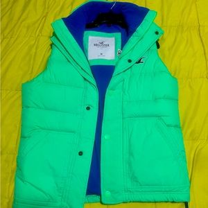 Lime Green Hollister Puffer Vest M